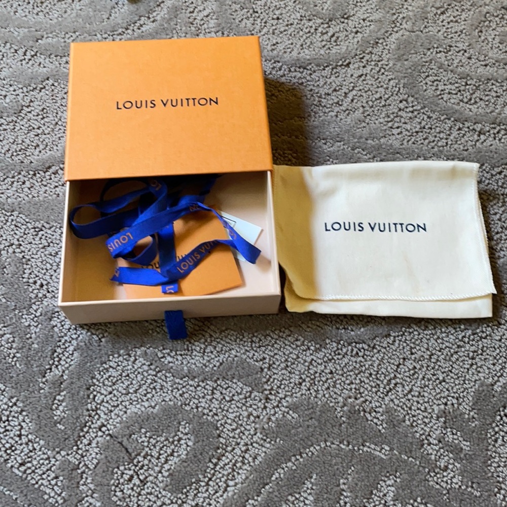 Louis Vuitton box and dust cover and ribbon